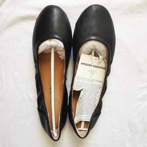 Amazon Essentials Ballet Flats - Belice, Black Faux Leather Size 7.5